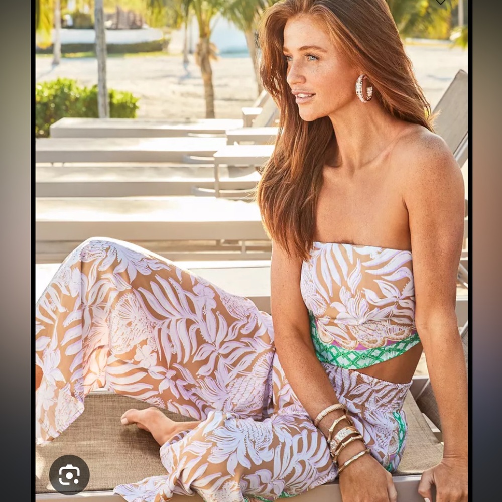 Lilly Pulitzer octavia pant and top set in Bon Vivants engineered